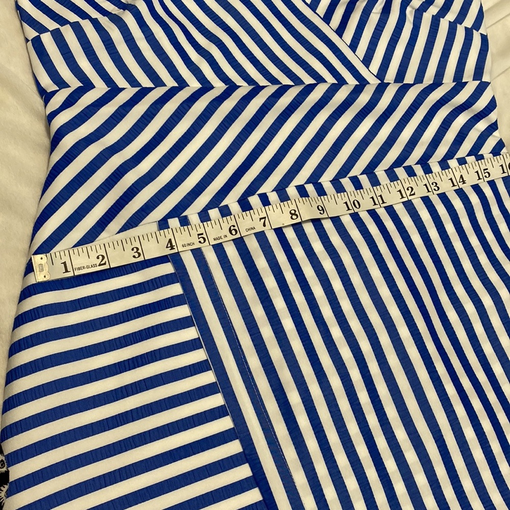 Patrizia luca milano dress blue white stripes sleeveless mid length Size M. New - Picture 8 of 15